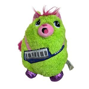 Basic Fun Misfittens Cat Green with Keyboard Purple Feet 9" High